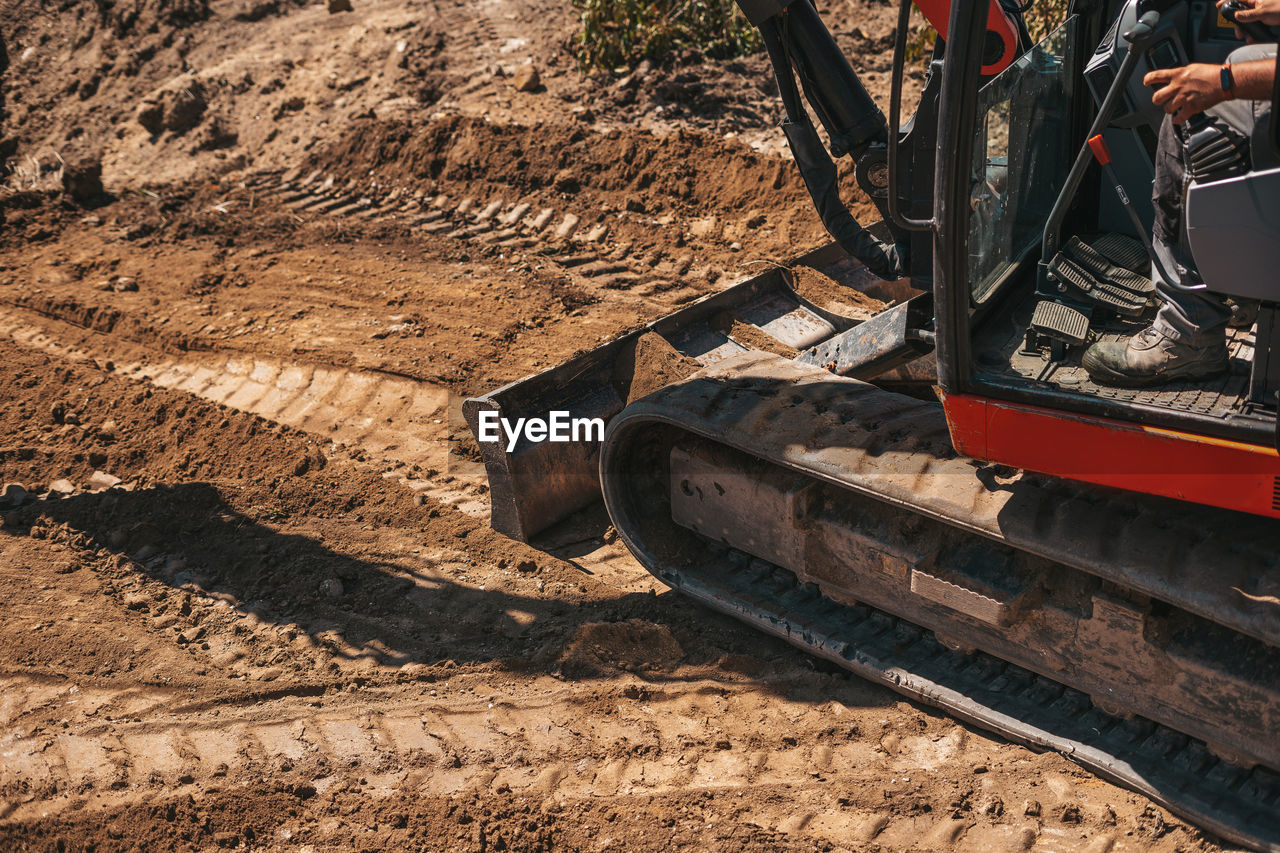 High angle view of construction site