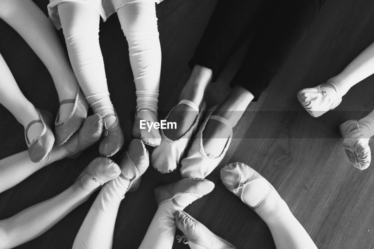 High angle view of ballet dancers