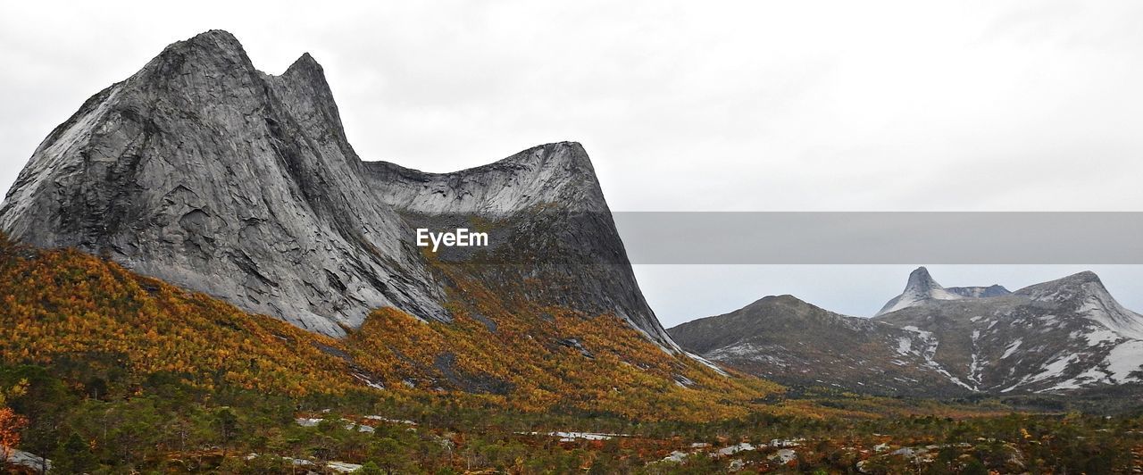 Scenic view of mountain range against sky