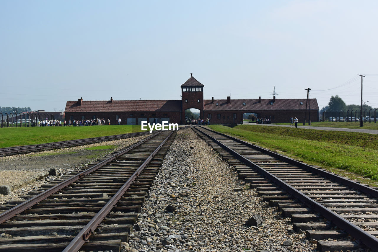 Railroad tracks leading to auswitch concentration camp in poland