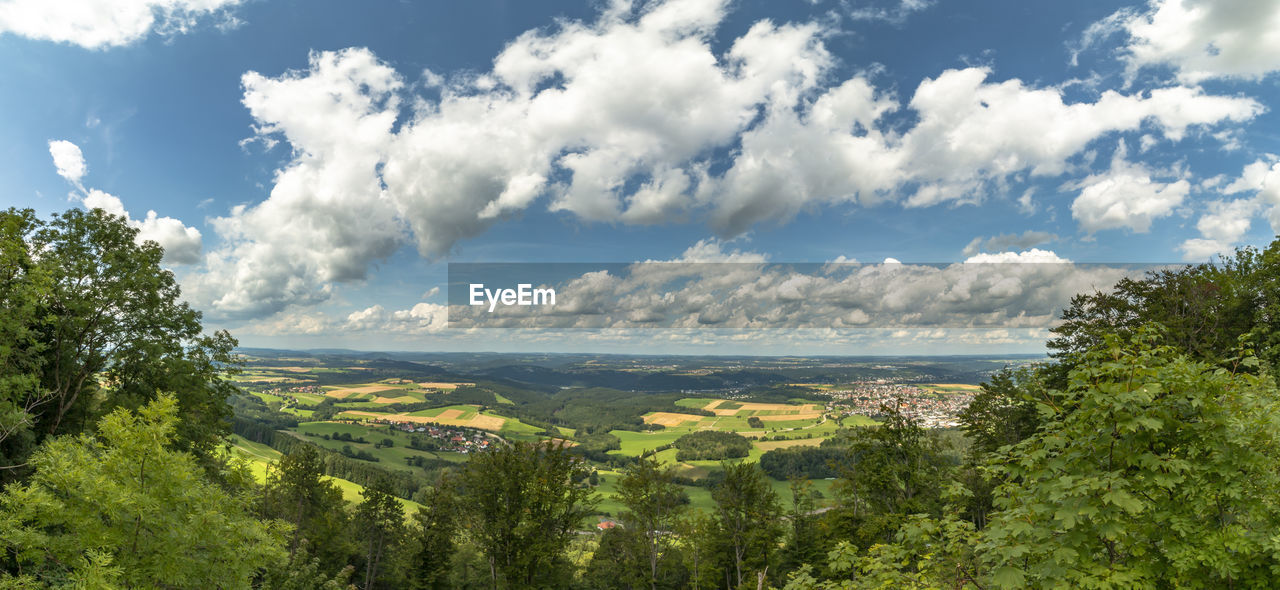 Panorama view of schwäbisch gmünd area hills