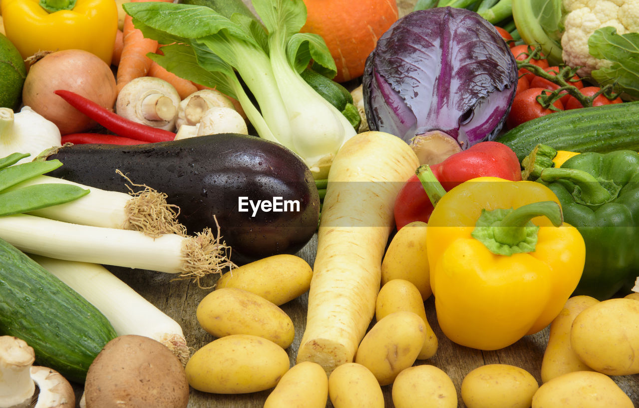 Arrangement of fresh vegetable fruits