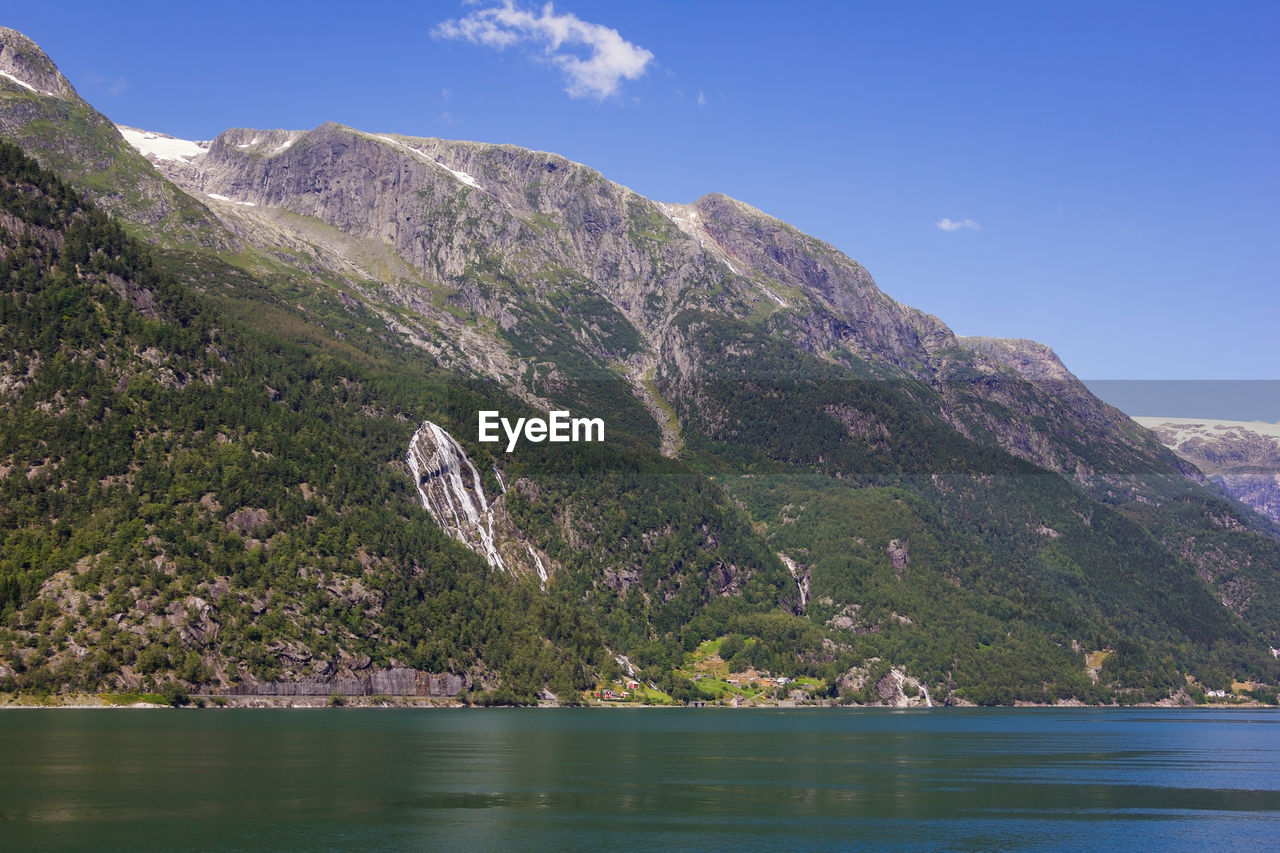 SCENIC VIEW OF SEA AND MOUNTAIN RANGE