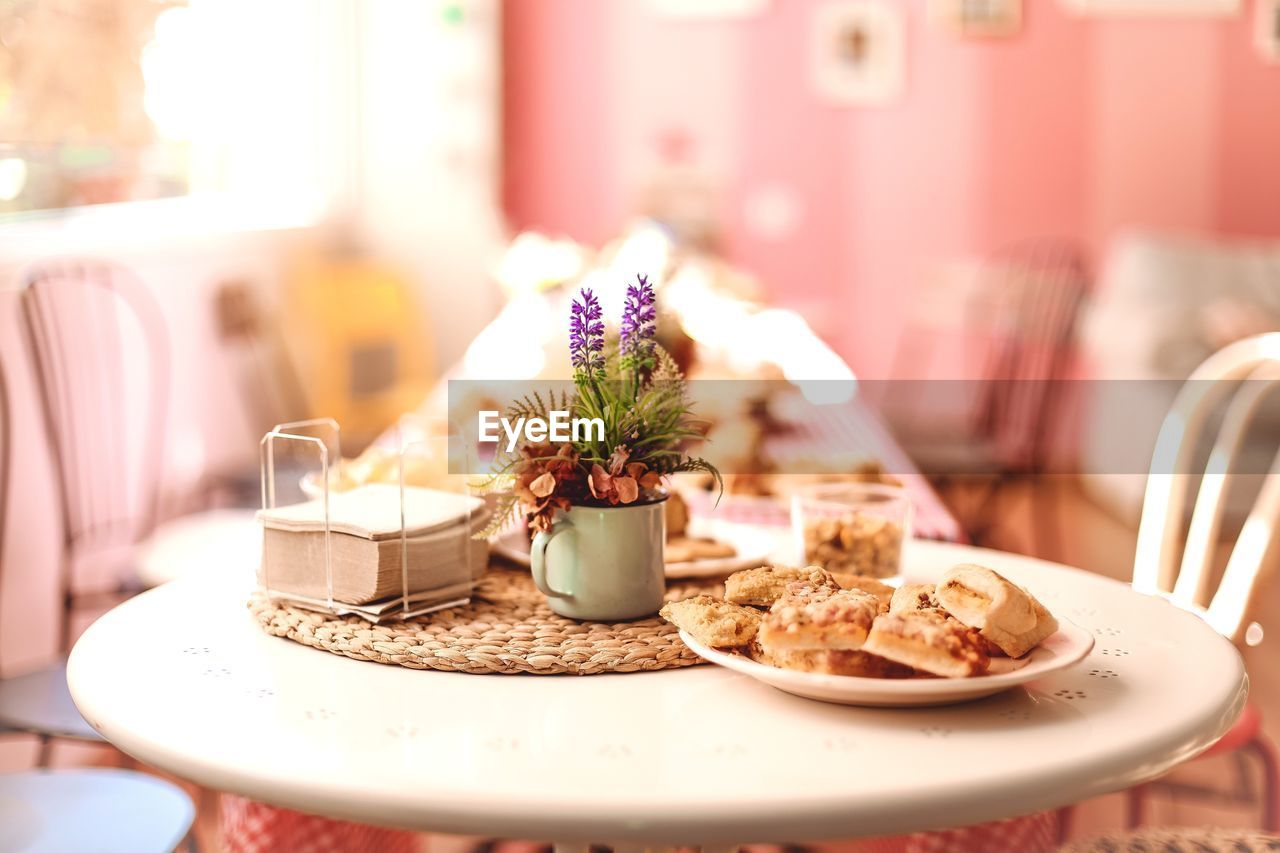 Close-up of food in plate on table