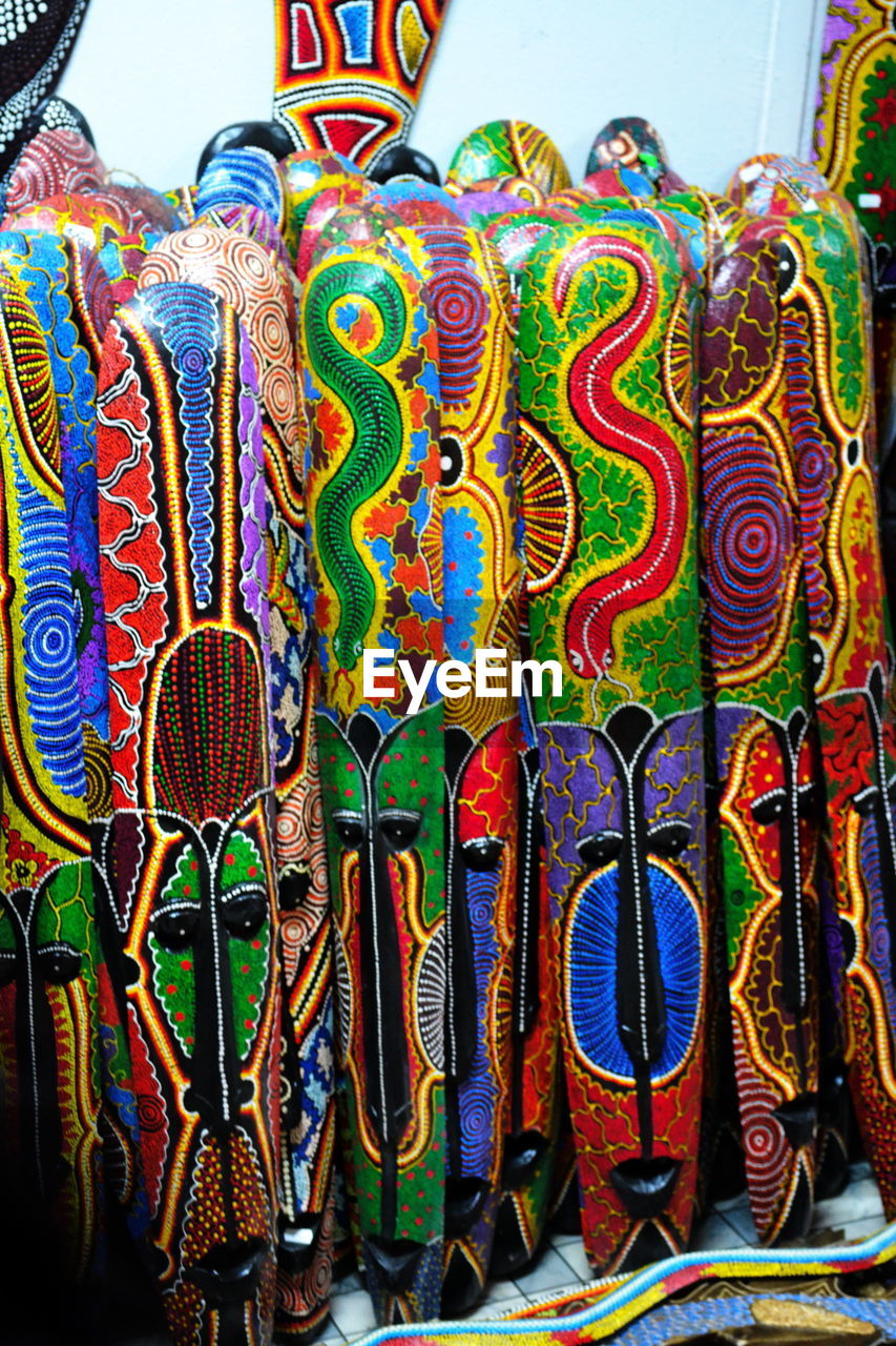 CLOSE-UP OF COLORFUL MARKET FOR SALE