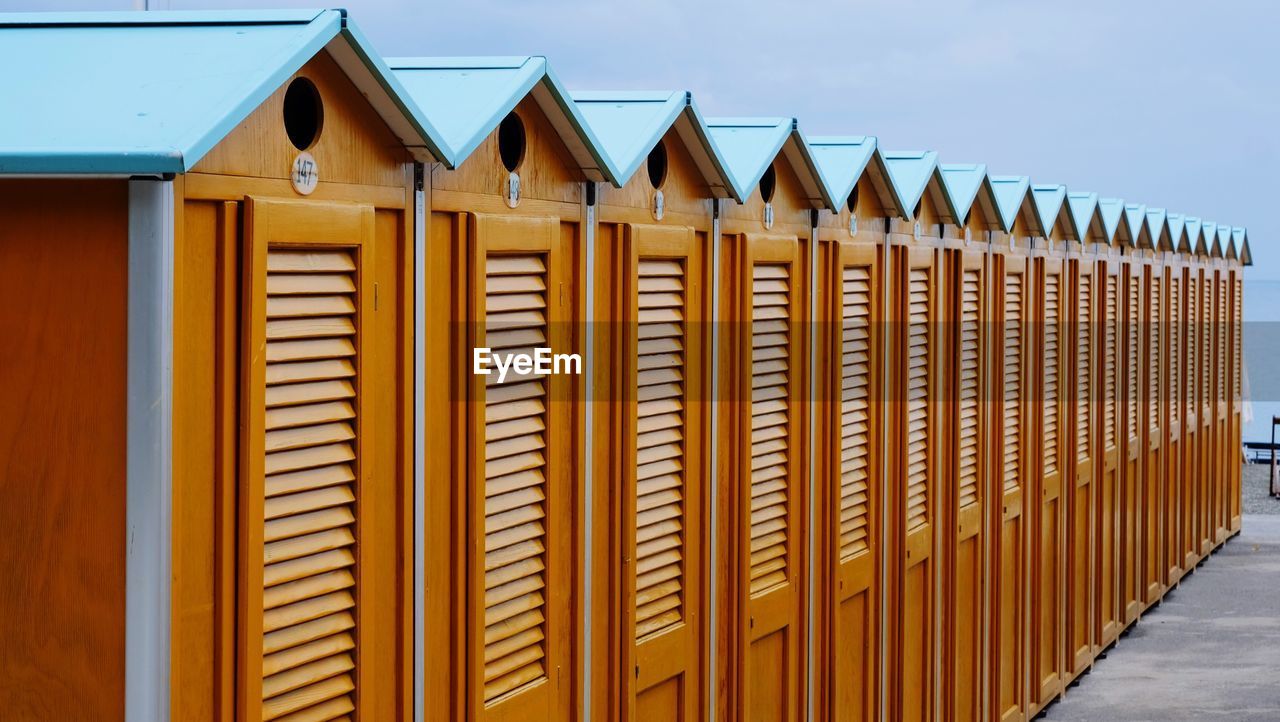 Beach houses in a row