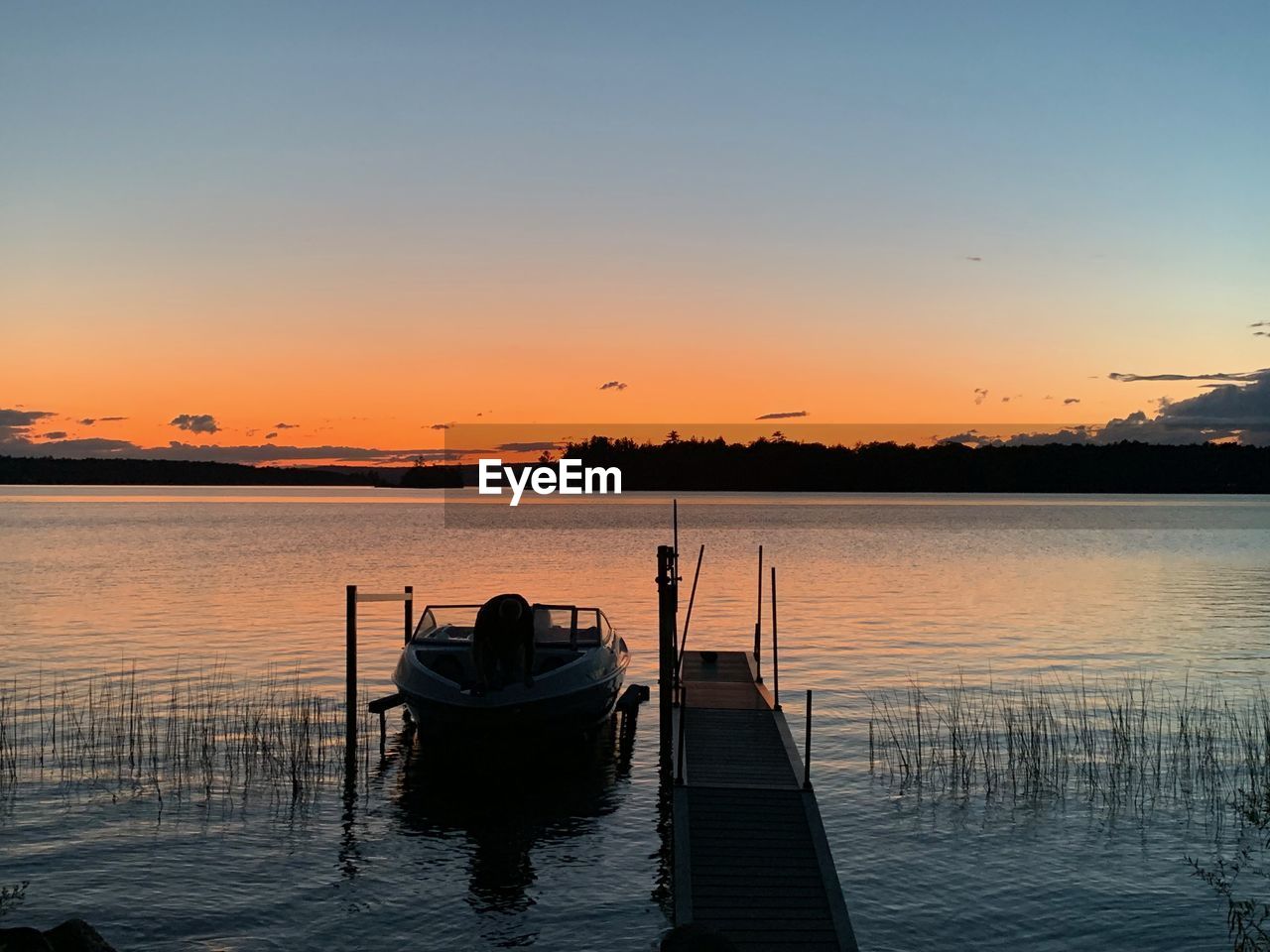 SCENIC VIEW OF LAKE DURING SUNSET