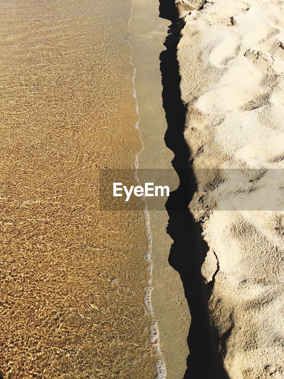 High angle view of beach during sunset