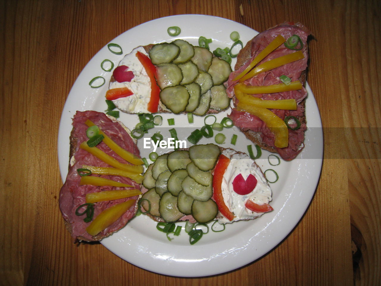 DIRECTLY ABOVE SHOT OF MEAL ON TABLE