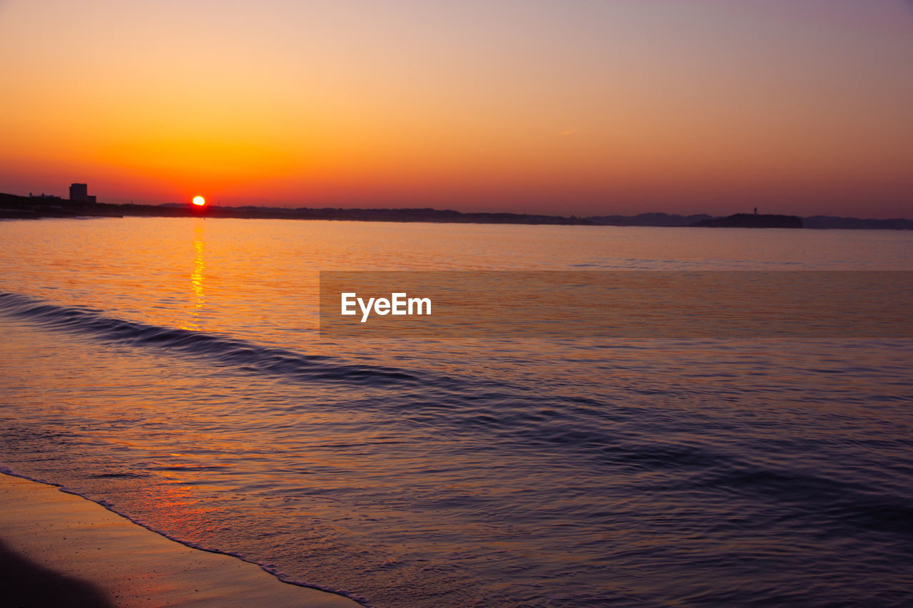 SCENIC VIEW OF SEA DURING SUNSET