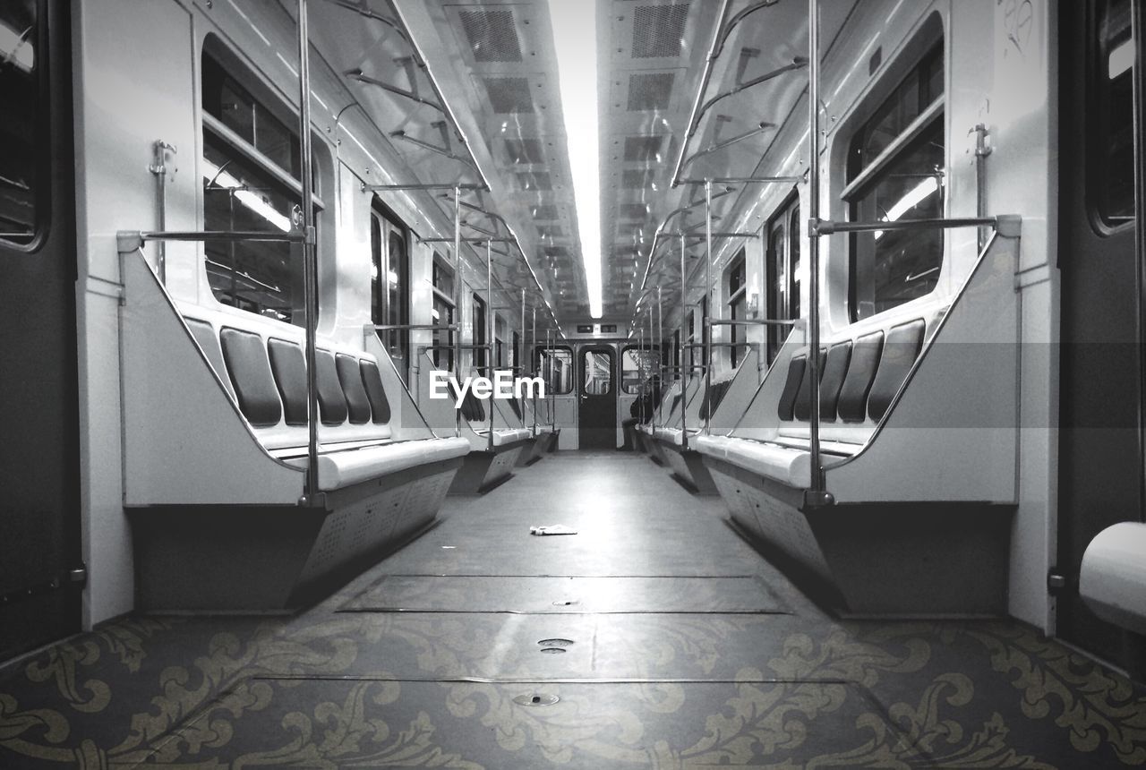 Interior of empty train