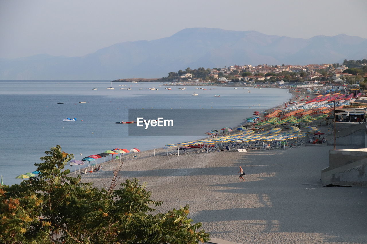 high angle view of beach against sky