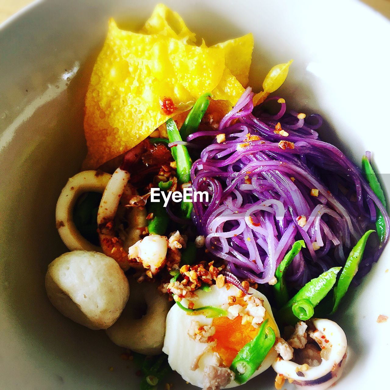 Close-up of sukhothai noodles in bowl