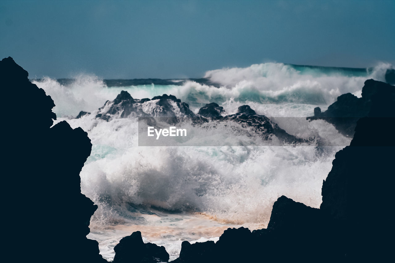 Waves and surf after a storm on the azores archipelago.