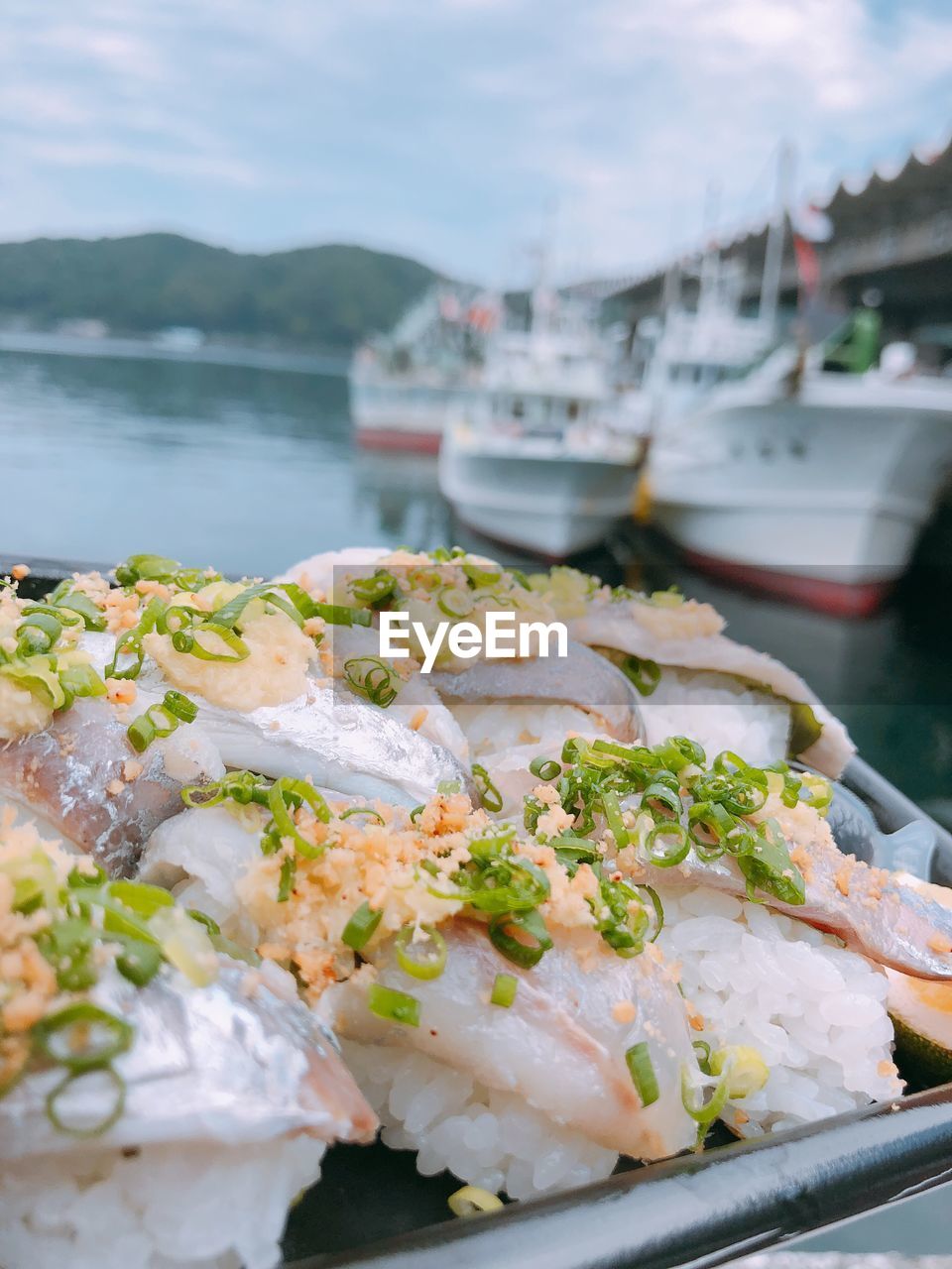 Close-up of seafood in container