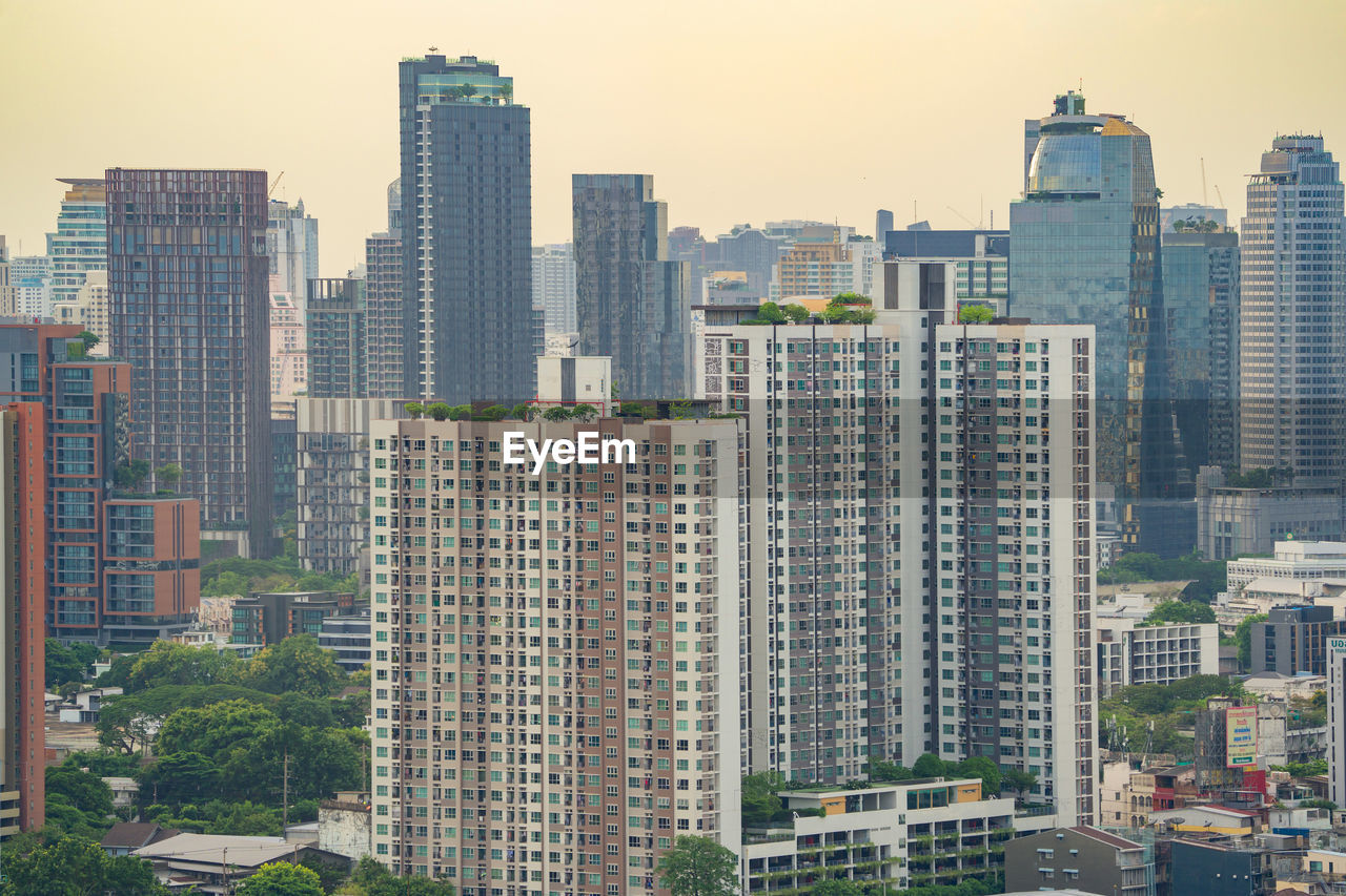 cityscape against clear sky