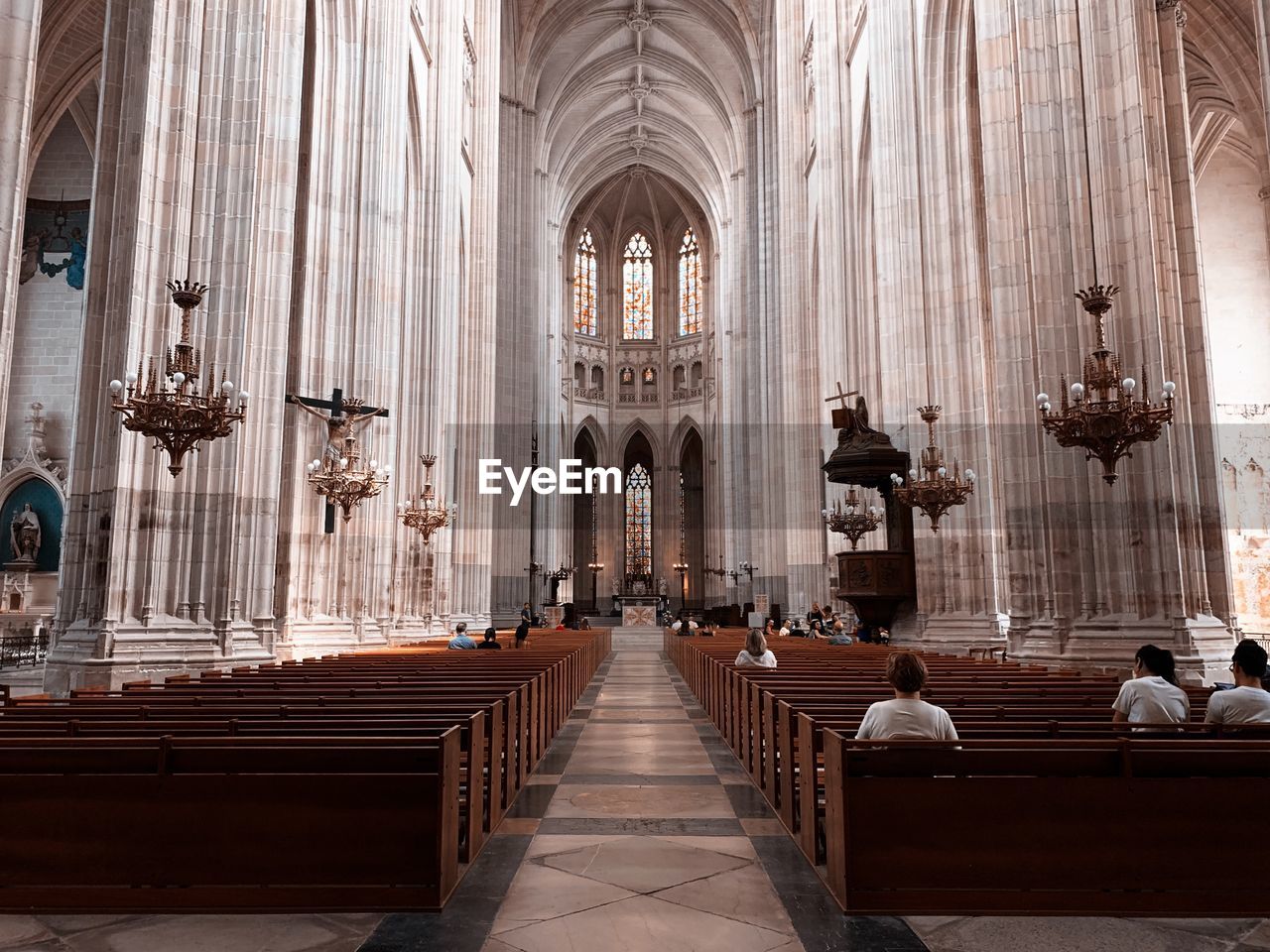 People sitting in church