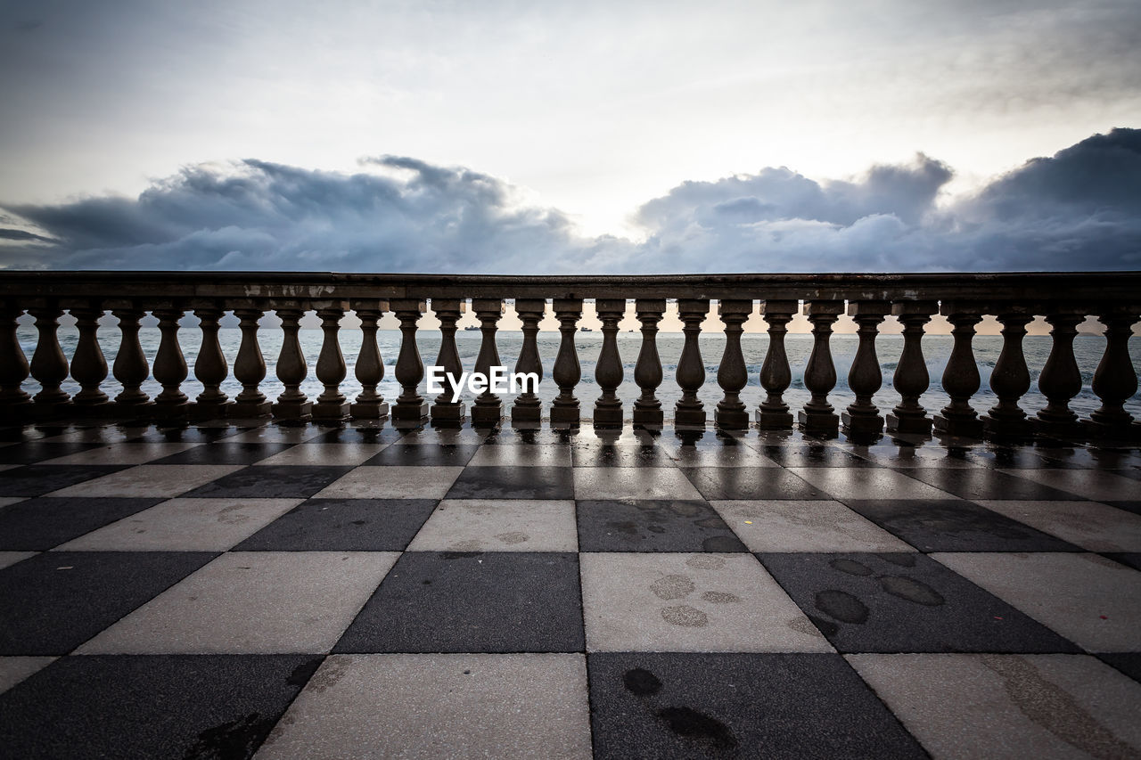 Railing against sea