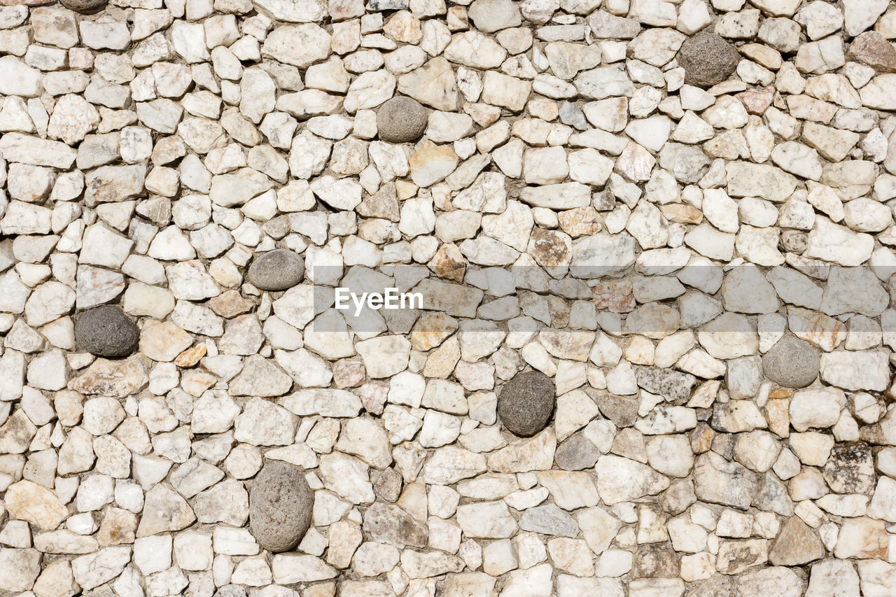 HIGH ANGLE VIEW OF STONES ON STONE