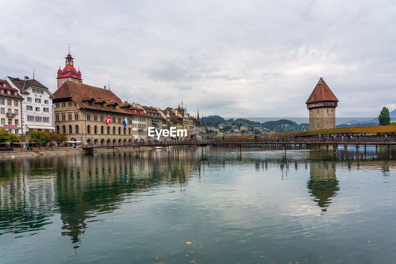 View of the old town of lucerne in switzerland.