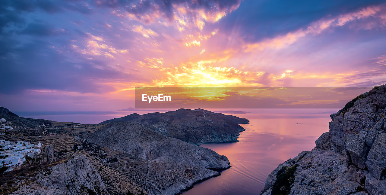 Folegandros island, greece cyclades  at sunset.