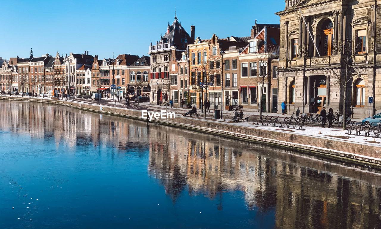 Reflection of buildings in canal