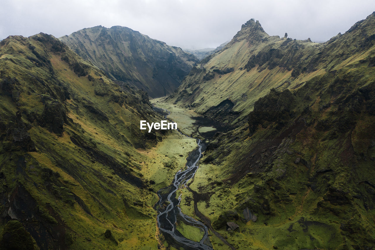 Scenic view of mountains against sky