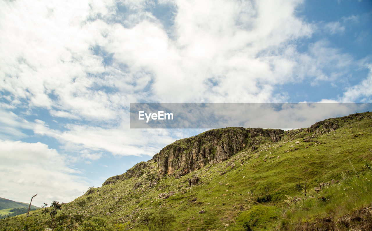 Low angle view of mountain against sky