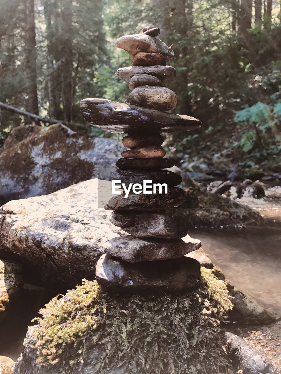 STACK OF PEBBLES ON ROCK