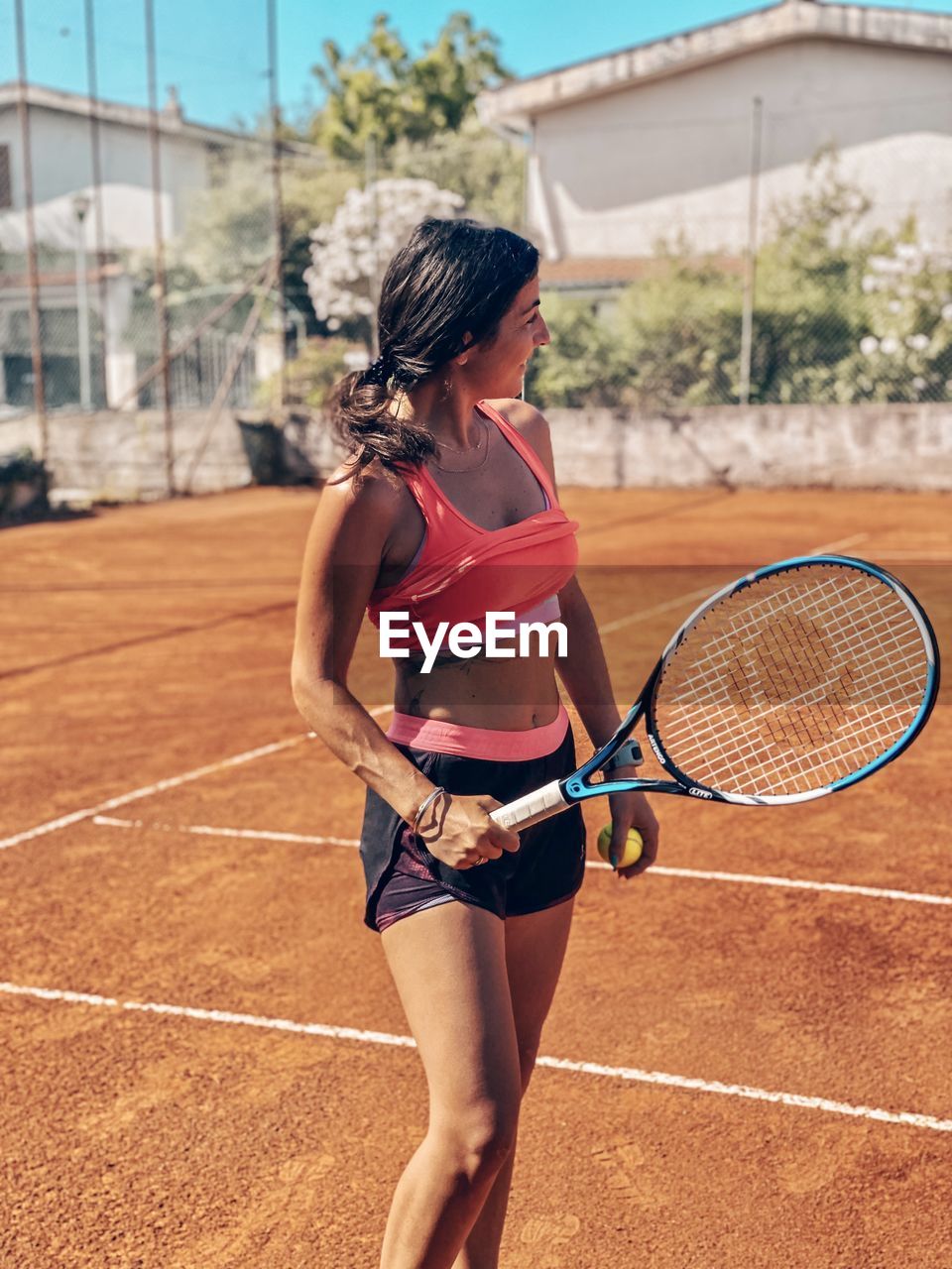 Young woman playing tennis