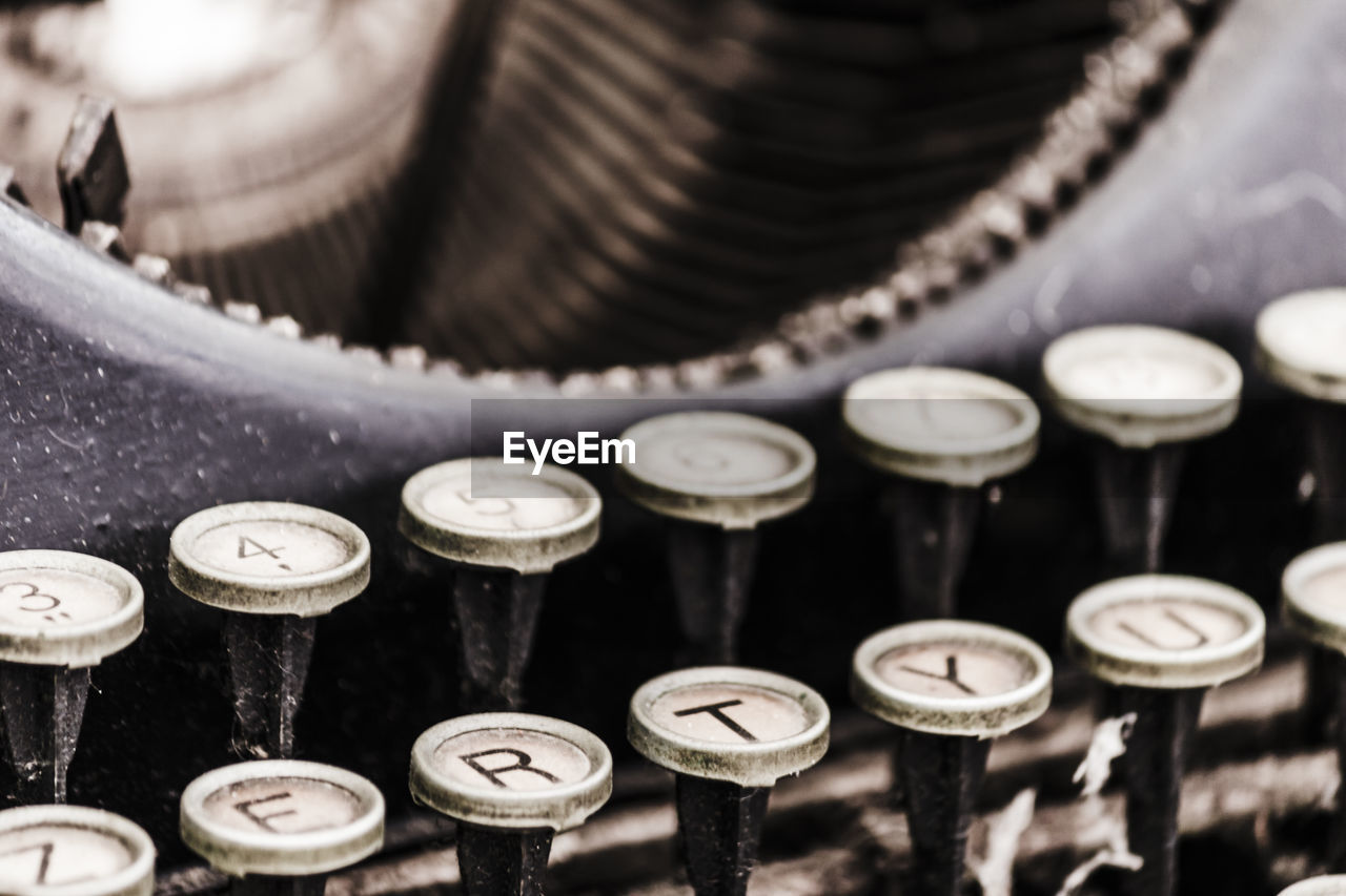 Close-up of old typewriter