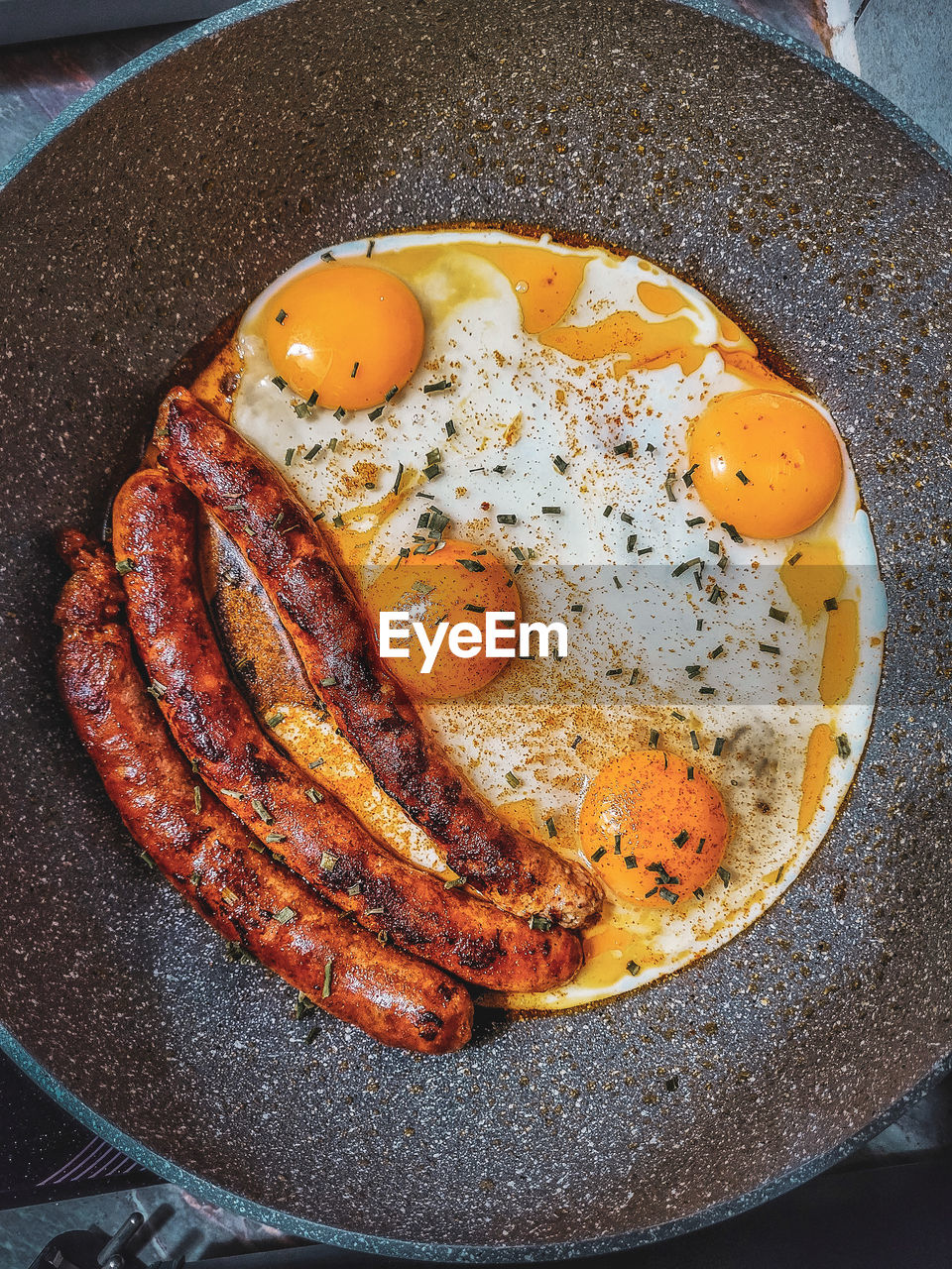 High angle view of food in plate