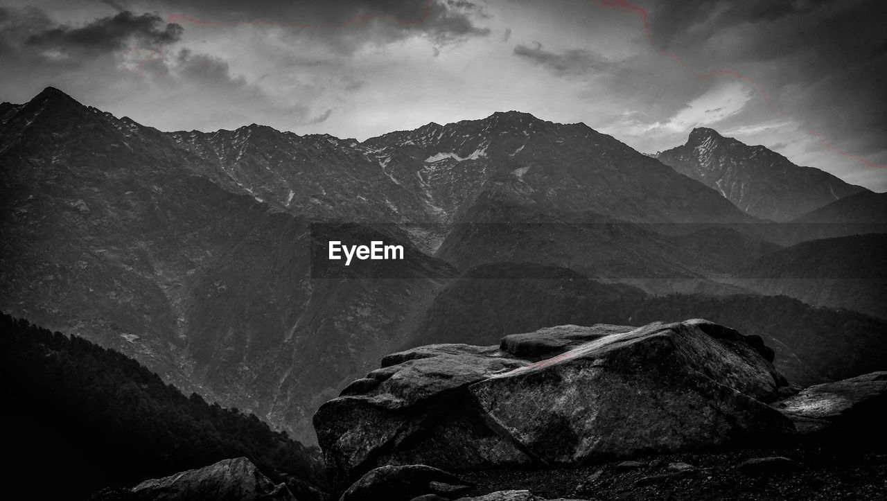 Scenic view of mountains against sky