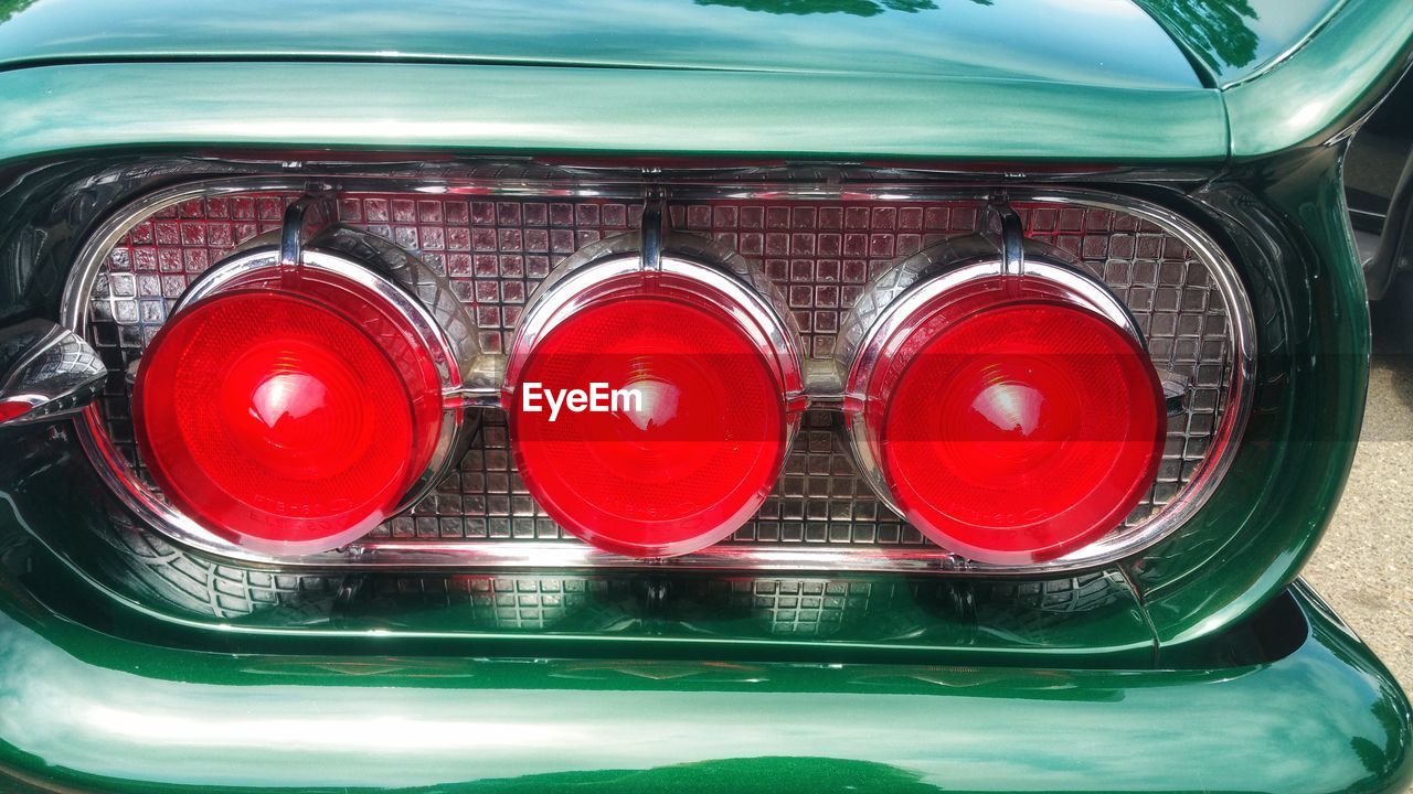 Close-up of car tail lights