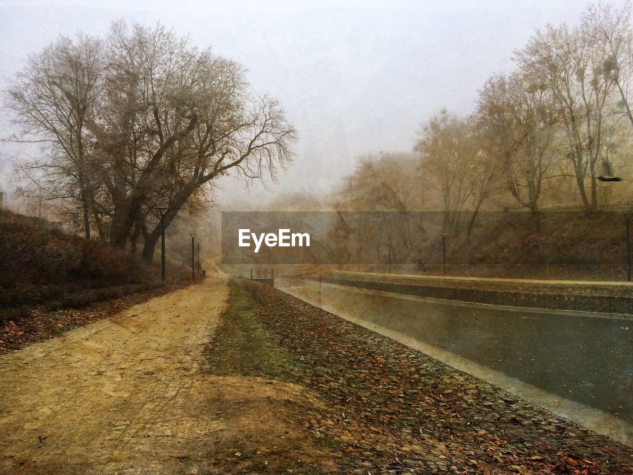 VIEW OF ROAD IN FOGGY WEATHER