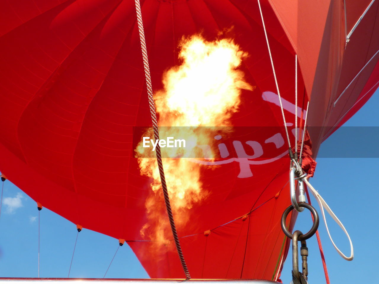 Low angle view of hot air balloon