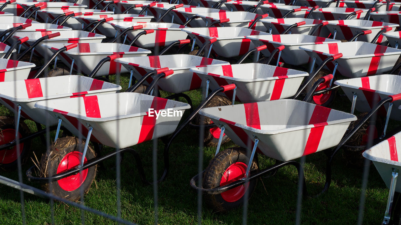 English-themed wheelbarrows