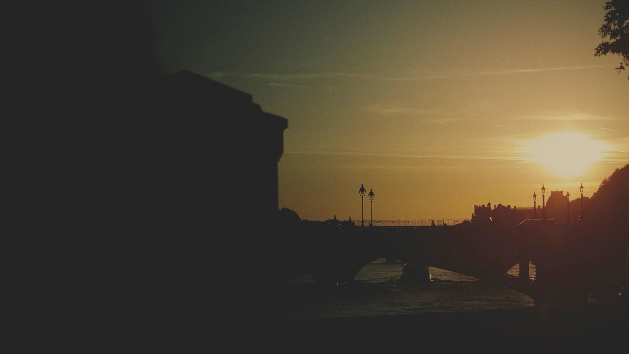 VIEW OF BUILT STRUCTURES AT SUNSET