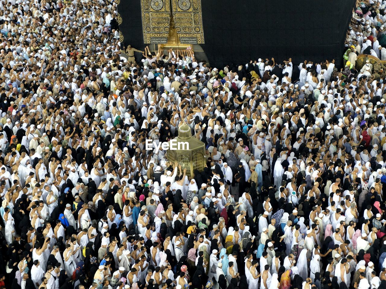 High angle view of crowd at mecca