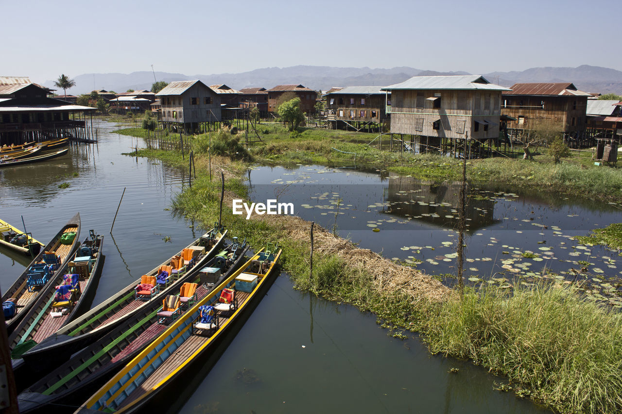 Floating market on inle lake, myanmar