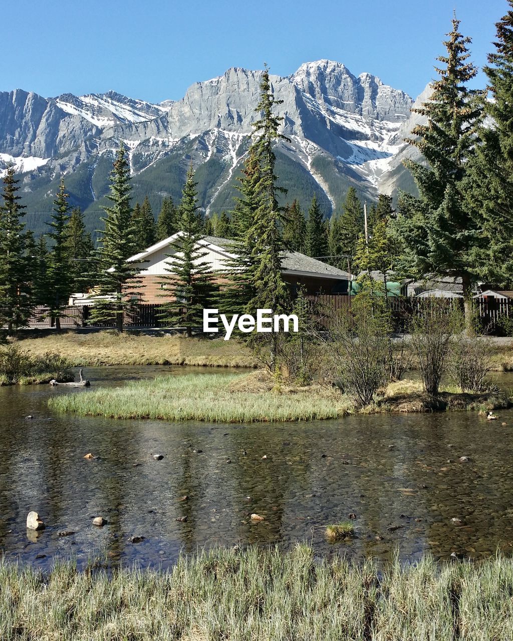 Scenic view of snow covered mountains