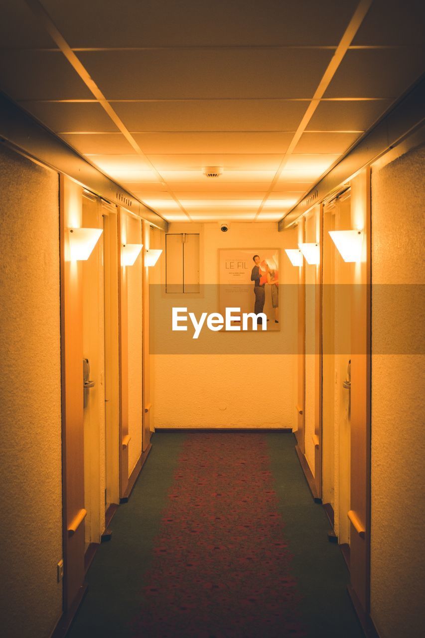 CORRIDOR OF ILLUMINATED BUILDING