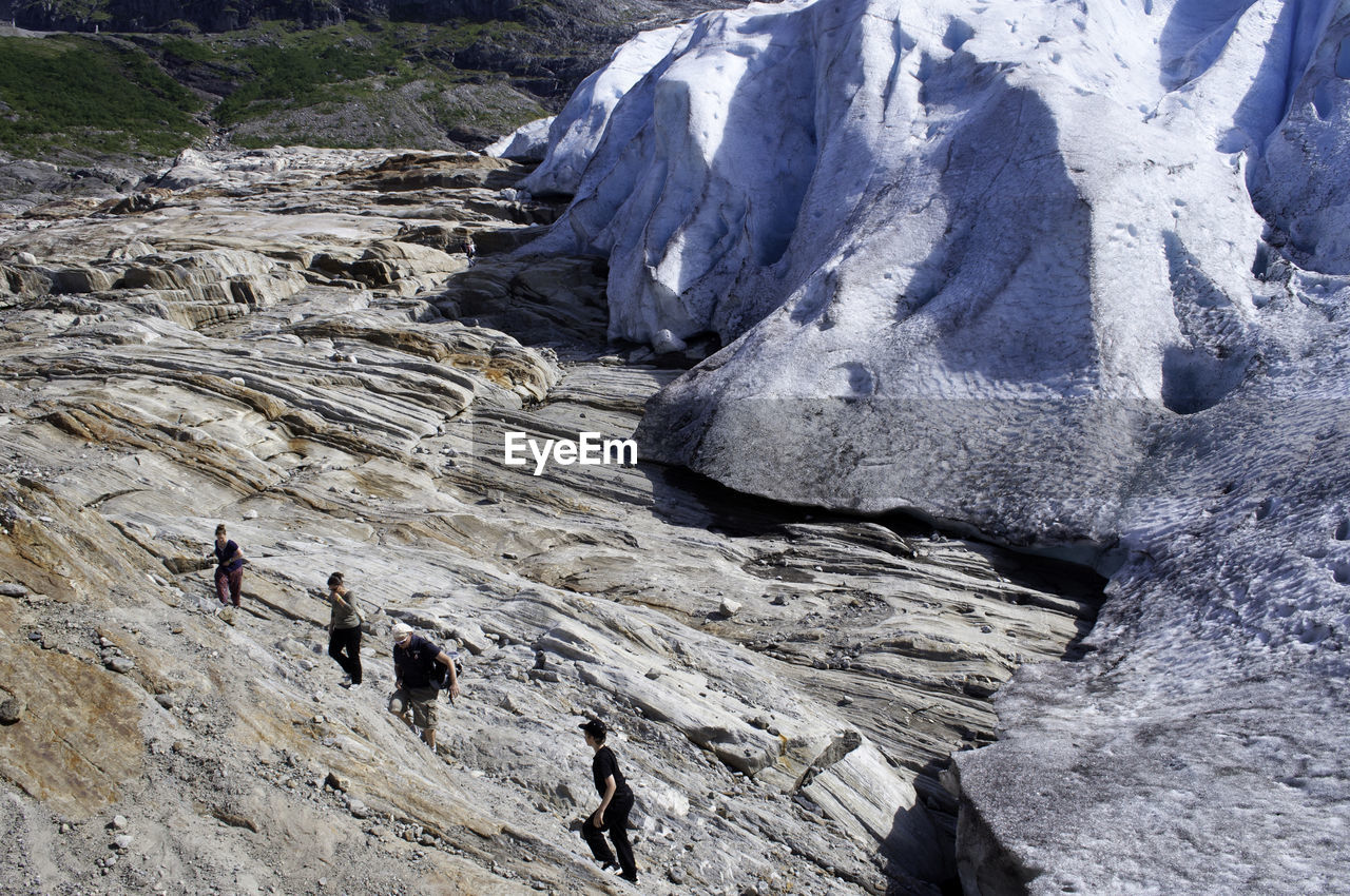 High angle view of rock formations