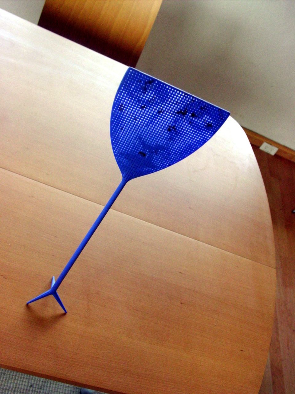 CLOSE-UP OF BLUE AND TABLE ON PLATE