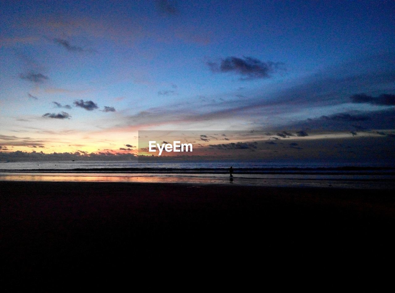 SCENIC VIEW OF SEA AGAINST SKY AT SUNSET