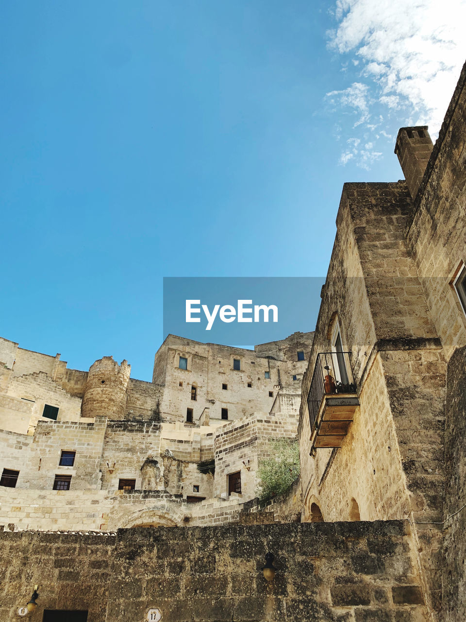 Low angle view of old building against sky