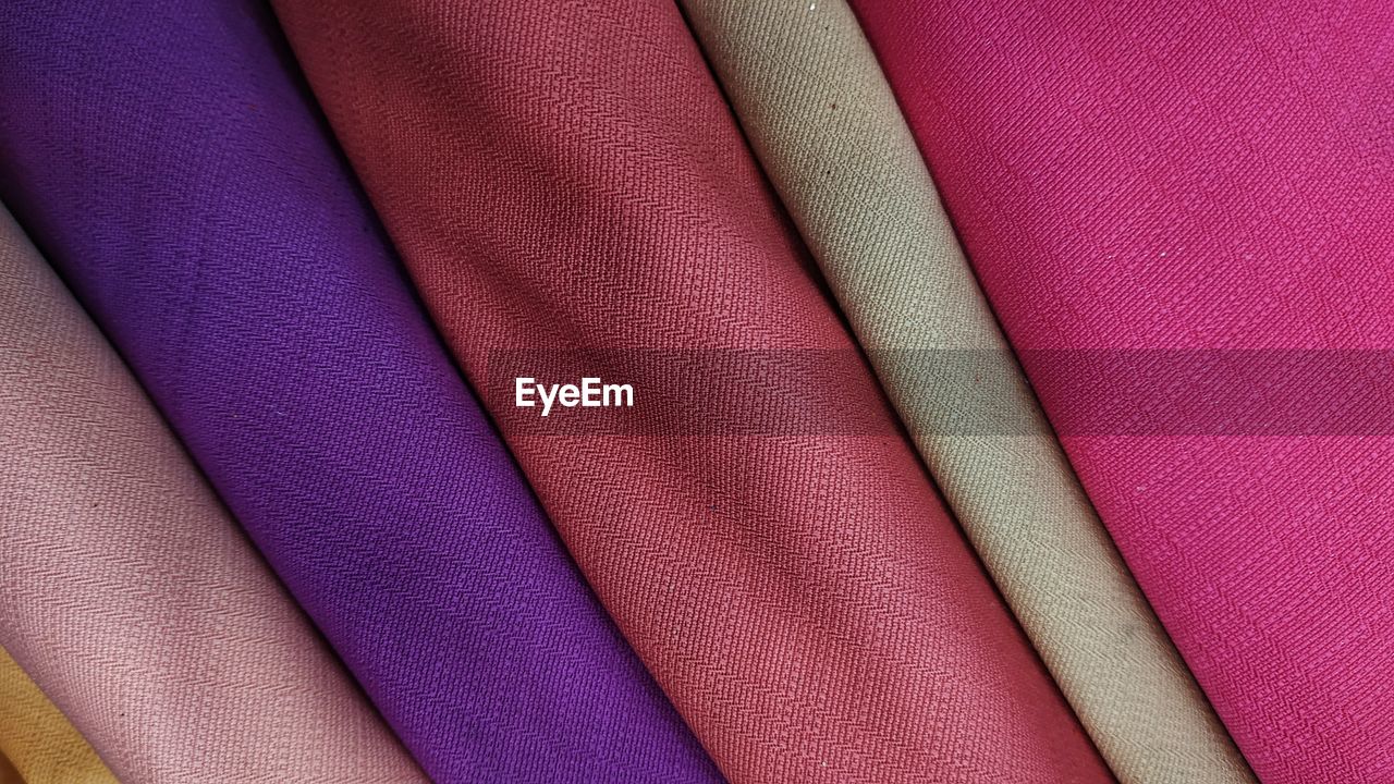 Full frame shot of multi colored fabric in store
