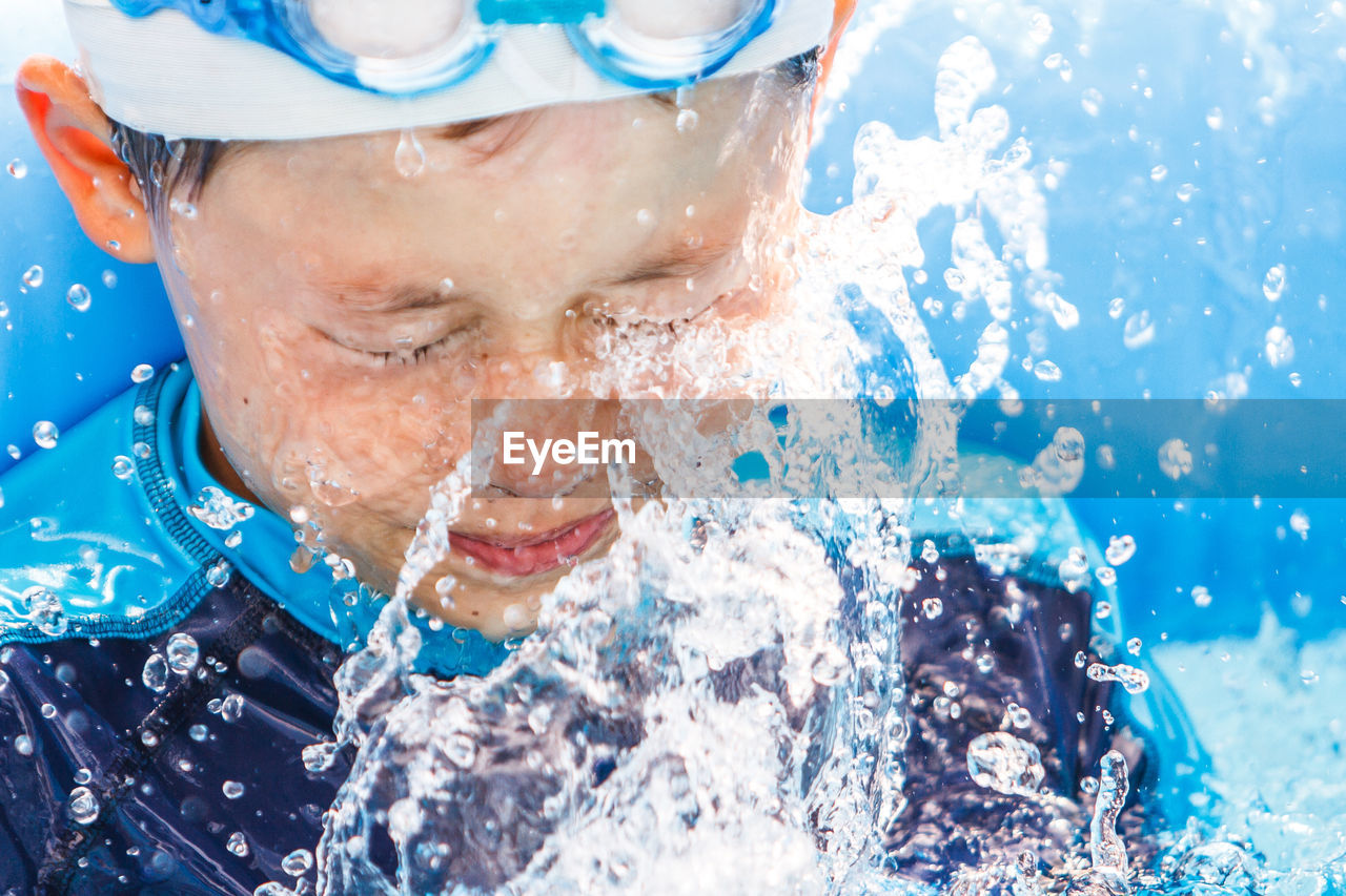 Boy swimming