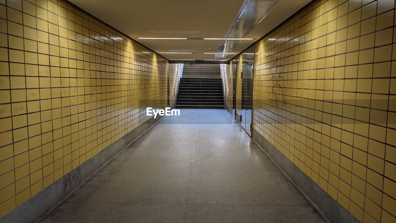 Empty subway corridor