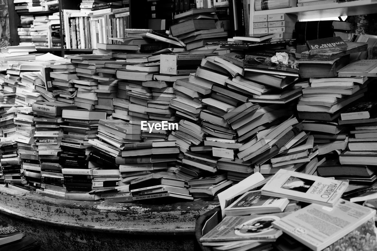 Full frame shot of old books